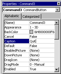 Command Button Caption Property