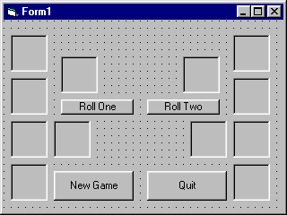 Form with Picture Boxes and Four Captioned Command Buttons