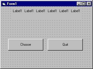 Form with Six Labels and Two Command Buttons