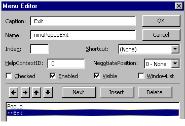 Menu Editor