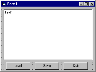 Form with Load, Save and Quit Command Buttons