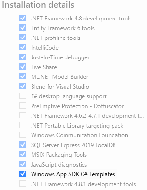 Windows App SDK C# Templates