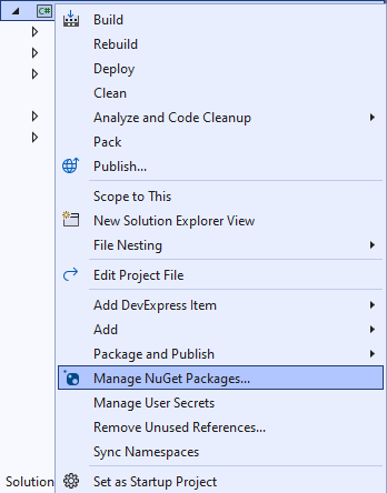 Manage NuGet Packages