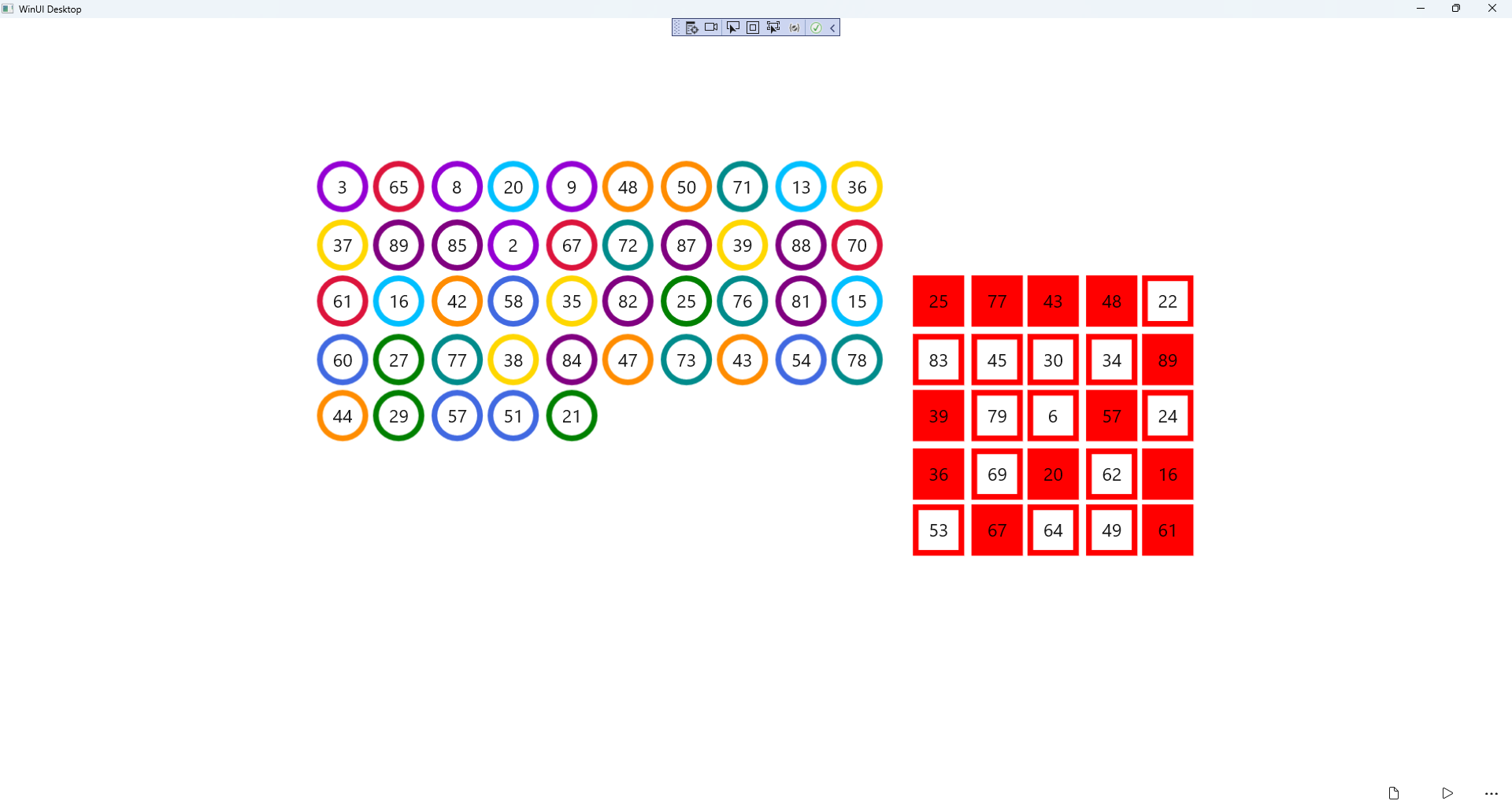 Lucky Bingo Running and Output
