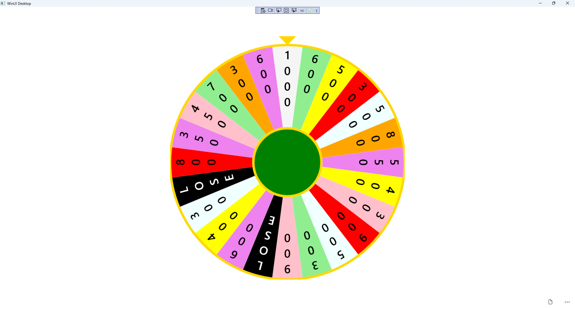 Lucky Wheel Running and Output