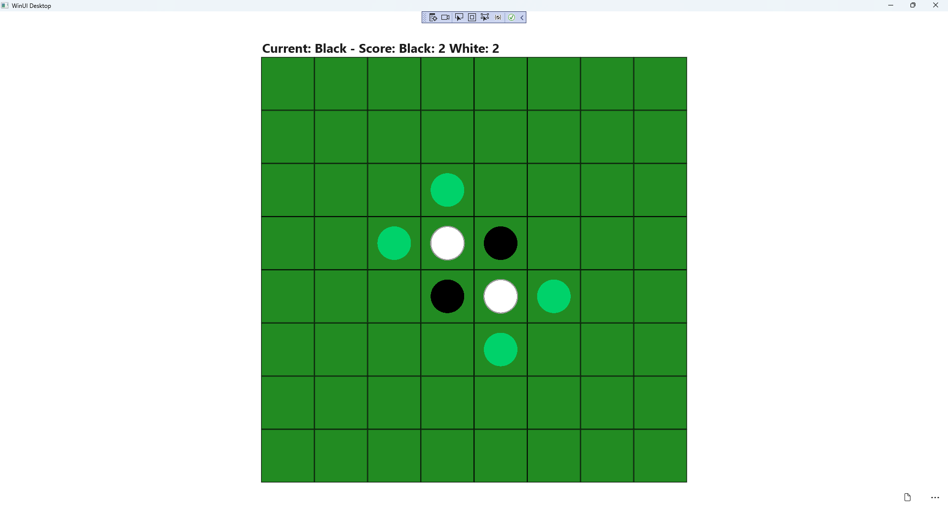 Reversi Running and Output