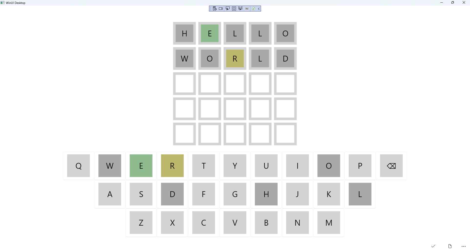Words Game Running and Output
