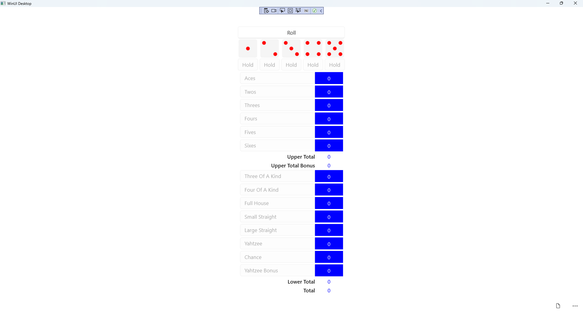 Yatzy Game Running and Output