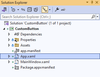 Solution Explorer App.xaml