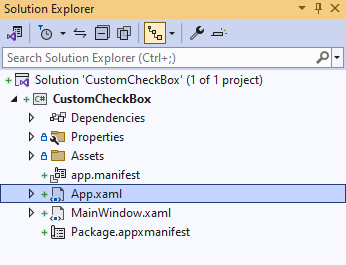Solution Explorer App.xaml