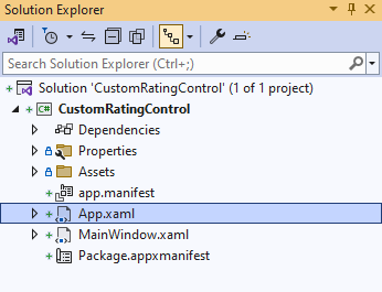 Solution Explorer App.xaml