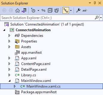 Solution Explorer MainWindow.xaml.cs