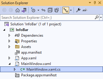 Solution Explorer MainWindow.xaml.cs