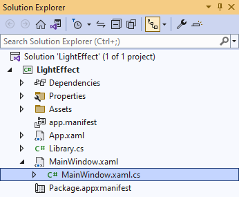 Solution Explorer MainWindow.xaml.cs