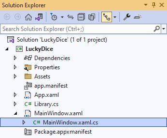Solution Explorer MainWindow.xaml.cs
