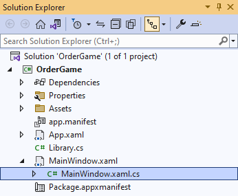 Solution Explorer MainWindow.xaml.cs