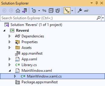 Solution Explorer MainWindow.xaml.cs