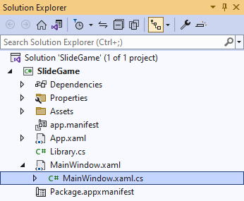 Solution Explorer MainWindow.xaml.cs