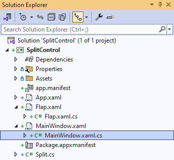 Solution Explorer MainWindow.xaml.cs