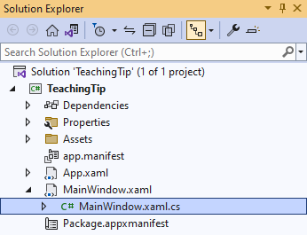 Solution Explorer MainWindow.xaml.cs
