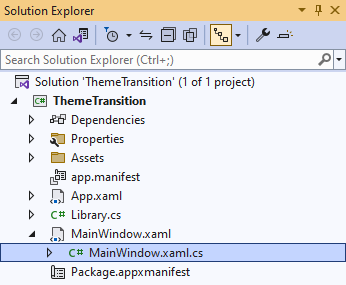 Solution Explorer MainWindow.xaml.cs