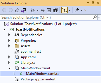 Solution Explorer MainWindow.xaml.cs