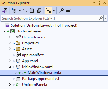 Solution Explorer MainWindow.xaml.cs