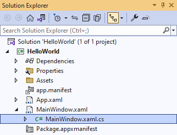 Solution Explorer MainWindow.xaml.cs
