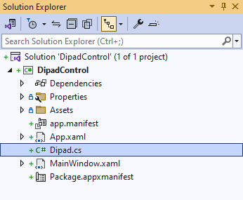 Solution Explorer Dipad.cs