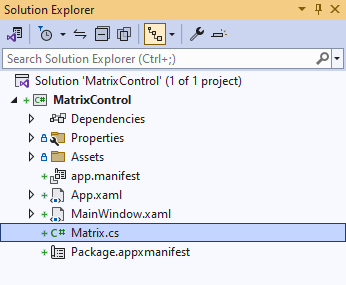 Solution Explorer Matrix.cs