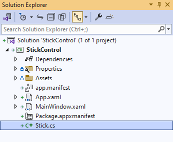 Solution Explorer Stick.cs