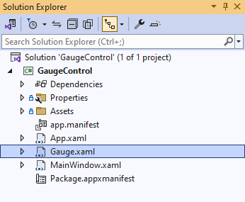 Solution Explorer Gauge.xaml