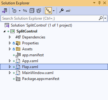 Solution Explorer Flap.xaml