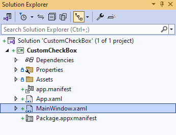 Solution Explorer MainWindow.xaml