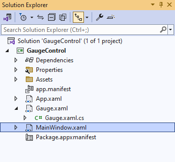 Solution Explorer MainWindow.xaml