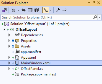 Solution Explorer MainWindow.xaml