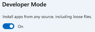 Developer mode