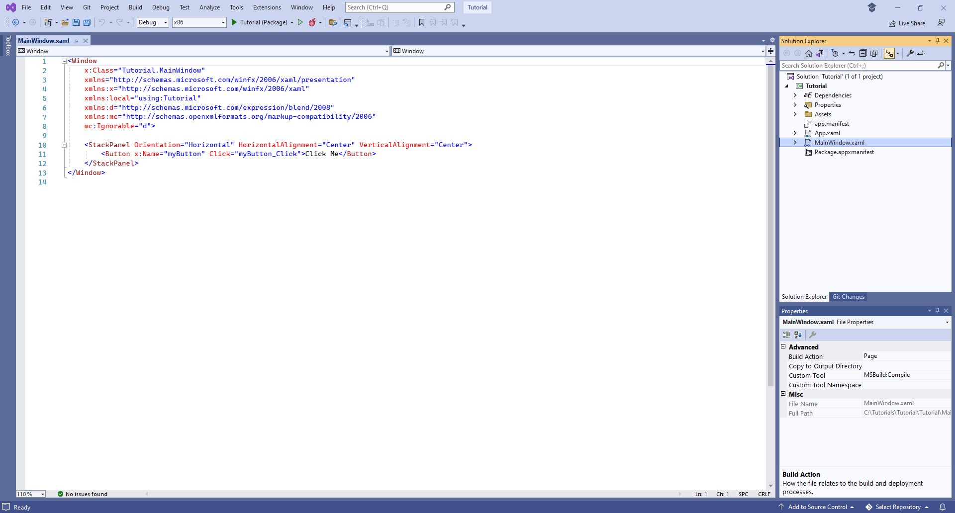 Visual Studio XAML View