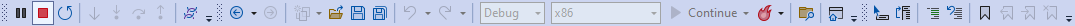 Visual Studio Toolbar Running